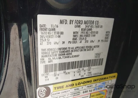 2017 Lincoln Navigator Reserve z USA, uszkodzony, nr VIN 5LMJJ2LT3HEL03557